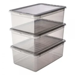 Keeeper Lot De 3 Boîtes De Rangement Pour Chaussures 11 Litres