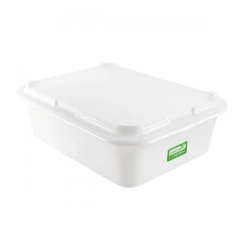 Bac à Diviseuse Biosourcé Rectangulaire 20 L - Blanc -Outils De Stockage bac a diviseuse biosource rectangulaire 20 l blanc 2