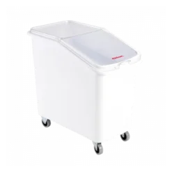 Bac à Ingrédients 100 L + Couvercle + 4 Roues - Chape Acier