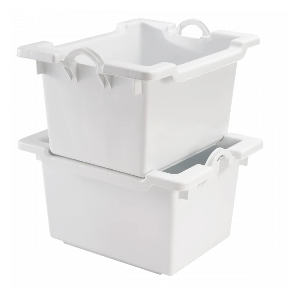 Bac Comporte Empilable Emboîtable 60 L - Blanc 2 Bac Comporte Empilable Emboîtable 60 L - Blanc – Image 2