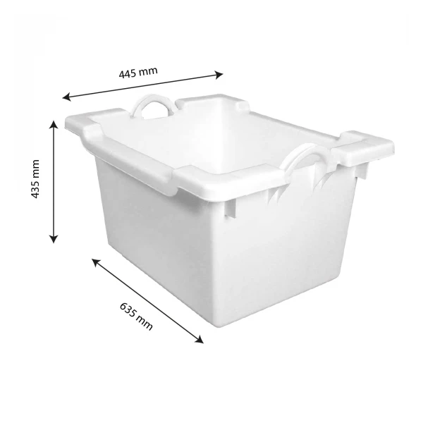 Bac Comporte Empilable Emboîtable 60 L - Blanc 3 Bac Comporte Empilable Emboîtable 60 L - Blanc – Image 3