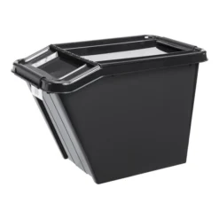 Bac De Rangement Noir 58 Litres Avec Couvercle Incliné