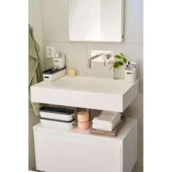 Bac De Rangement Salle De Bain Blanc 1,32 Litres -Outils De Stockage bac de rangement salle de bain blanc 132 litres 2