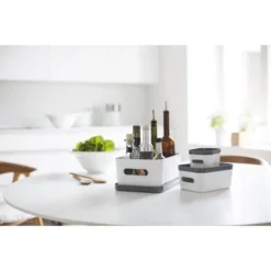 Grand Bac Blanc Pour Cuisine Salle De Bain L 15,4 L -Outils De Stockage bac de rangement salle de bain blanche 144 l compact l smarstore 3