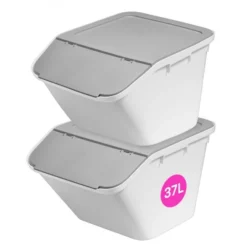 Bac De Rangement Ou Tri Avec Couvercle Incliné 37 Litres -Outils De Stockage bac de tri avec couvercle incline 37 litres 2