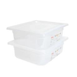 Bac Gastronorme GN1/2 HACCP + Couvercle - 100 Mm - 6 L - Lot De 2