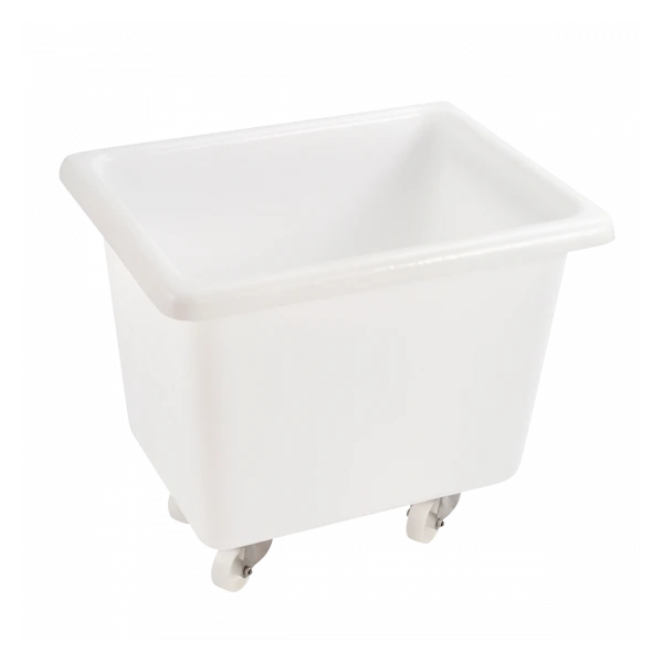 Bac Grand Volume 100 L - 2 Roues Fixes, 2 Pivotantes Avec Freins - Blanc 1 Bac Grand Volume 100 L - 2 Roues Fixes, 2 Pivotantes Avec Freins - Blanc