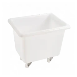 Bac Grand Volume 100 L - 4 Roues Pivotantes Dont 2 Avec Freins - Blanc