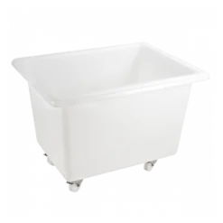 Bac Grand Volume 170 L - 2 Roues Fixes, 2 Pivotantes Avec Freins - Blanc