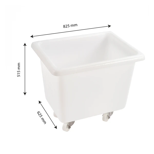 Bac Grand Volume 170 L - 4 Roues Pivotantes Dont 2 Avec Freins - Blanc 2 Bac Grand Volume 170 L - 4 Roues Pivotantes Dont 2 Avec Freins - Blanc – Image 2