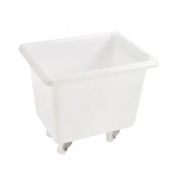 Bac Grand Volume 500 L - 2 Roues Fixes, 2 Pivotantes Avec Freins - Blanc