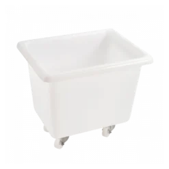 Bac Grand Volume 500 L - 4 Roues Pivotantes Dont 2 Avec Freins - Blanc