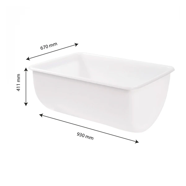Bac Grand Volume Semi-cylindrique 170 L - Blanc 2 Bac Grand Volume Semi-cylindrique 170 L - Blanc – Image 2