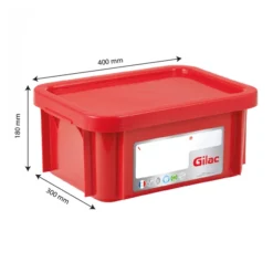 Bac HACCP 12 L Rectangulaire + Couvercle - Rouge -Outils De Stockage bac haccp 12 l rectangulaire couvercle rouge 2