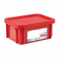 Bac HACCP 12 L Rectangulaire + Couvercle - Rouge