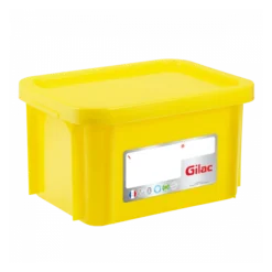 Bac HACCP 15 L Rectangulaire + Couvercle - Jaune