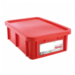 Bac HACCP 25 L Rectangulaire + Couvercle - Rouge
