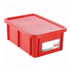 Bac HACCP 35 L Rectangulaire + Couvercle - Rouge