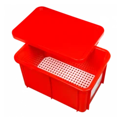 Bac HACCP 55 L Rectangulaire + Couvercle - Rouge -Outils De Stockage bac haccp 55 l rectangulaire couvercle rouge 2