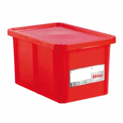 Bac HACCP 55 L Rectangulaire + Couvercle - Rouge