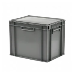 Bac Plein 400 X 300 X 330 Mm 30 L + Couvercle Solidaire - Gris -Outils De Stockage bac plein 400 x 300 x 330 mm 30 l couvercle solidaire gris 1