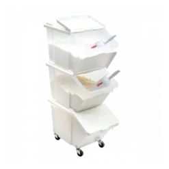 Outils De Stockage -Outils De Stockage bacs a ingredients 30 l couvercles 4 roues lot de 3 1