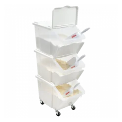 Bacs à Ingrédients 30 L + Couvercles + 4 Roues - Lot De 3 -Outils De Stockage bacs a ingredients 30 l couvercles 4 roues lot de 3 2