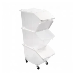 Bacs à Ingrédients 30 L + Couvercles + 4 Roues - Lot De 3