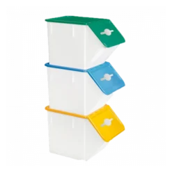 Bacs Tri Sélectif 40 L + Couvercles - Lot De 3