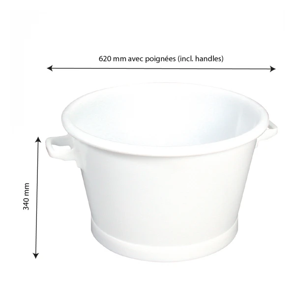 Baquet Rond Fond Renforcé 50 L - Blanc 2 Baquet Rond Fond Renforcé 50 L - Blanc – Image 2
