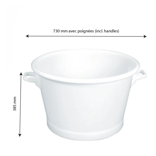 Baquet Rond Fond Renforcé 75 L - Blanc 2 Baquet Rond Fond Renforcé 75 L - Blanc – Image 2