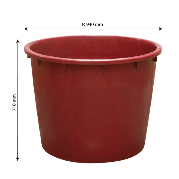Baquet Rond Renforcé- 350 L - Bordeaux 2 Baquet Rond Renforcé- 350 L - Bordeaux – Image 2