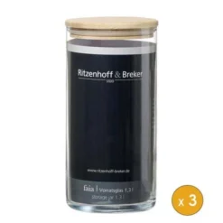 Lot De 3 Bocaux De Conservation En Verre 1,3 Litre