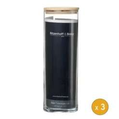 Lot De 3 Bocaux En Verre Pour Spaghettis 1,9 Litre