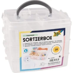 FOLIA Boite 3 Niveaux 18 Compartiments Avec Poignée