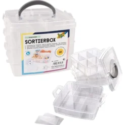 FOLIA Boite 3 Niveaux 18 Compartiments Avec Poignée -Outils De Stockage boite 3 niveaux 18 compartiments avec poignee 3