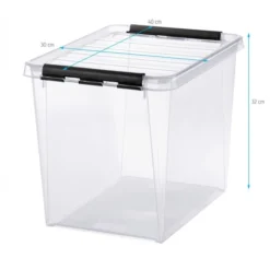 Boîte De Rangement Haute 25 Litres Avec Couvercle -Outils De Stockage boite de rangement 25 l avec couvercle classic 16 smartstore 2