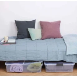 Boîte De Rangement Sous Lit 31 Litres à Roulettes ProBox -Outils De Stockage boite de rangement 31 l dessous de lit probox plast team 3