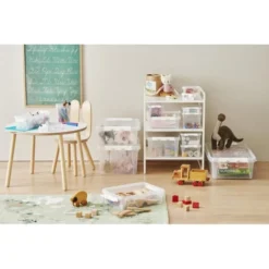 Boîte De Rangement à Roulettes 31 Litres -Outils De Stockage boite de rangement 31 l sous lit a roulettes classic smartstore 4