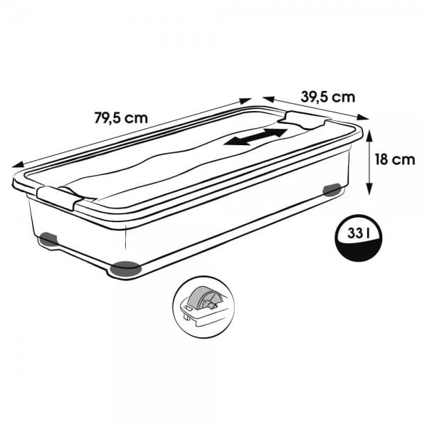 Keeeper Boîte De Rangement Plate à Roulettes 33 Litres 3 Keeeper Boîte De Rangement Plate à Roulettes 33 Litres – Image 3