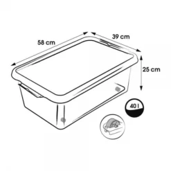 Keeeper Boîte De Rangement Transparente à Roulettes 40 Litres -Outils De Stockage boite de rangement 40 l a clips a roulettes lars keeeper 2