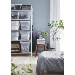 Boîte De Rangement Transparente Avec Couvercle 44 Litres Basic L -Outils De Stockage boite de rangement 44 l transparente basic l smartstore 3