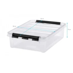 Boîte En Plastique Plate Avec Couvercle 8 Litres -Outils De Stockage boite de rangement 8 l avec couvercle classic 14 smartstore 2