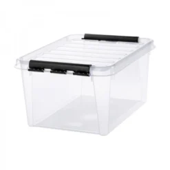 Boîte De Rangement Transparente Avec Couvercle 32 Litres