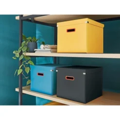 Leitz Cube En Carton Robuste Pour Rangement Cosy -Outils De Stockage boite de rangement click store cosy cube jaune 2