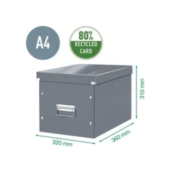 Leitz Cube De Rangement En Carton Avec Couvercle Grand Format L -Outils De Stockage boite de rangement en carton click store wow cube l rose leitz 1