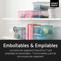 Boîte De Rangement Grise Transparente 14 Litres -Outils De Stockage boite de rangement grise 14 l colour smartstore 4