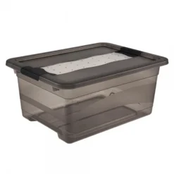 Keeeper Boîte De Rangement Grise Translucide 12 Litres