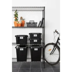 Caisse Noire Pour Garage En Plastique Recyclé 32 Litres -Outils De Stockage boite de rangement noire 32 l garage en plastique recycle probox plast team 3