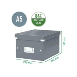 Leitz Petite Boîte De Rangement En Carton A5+ Avec Couvercle -Outils De Stockage boite de rangement noire en carton click store wow a5 leitz 2